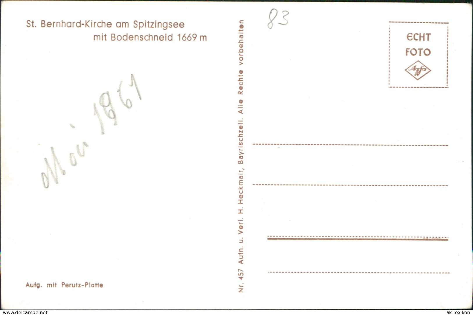 Ansichtskarte Spitzingsee-Schliersee St. Bernhard-Kirche Am Spitzingsee 1961 - Schliersee