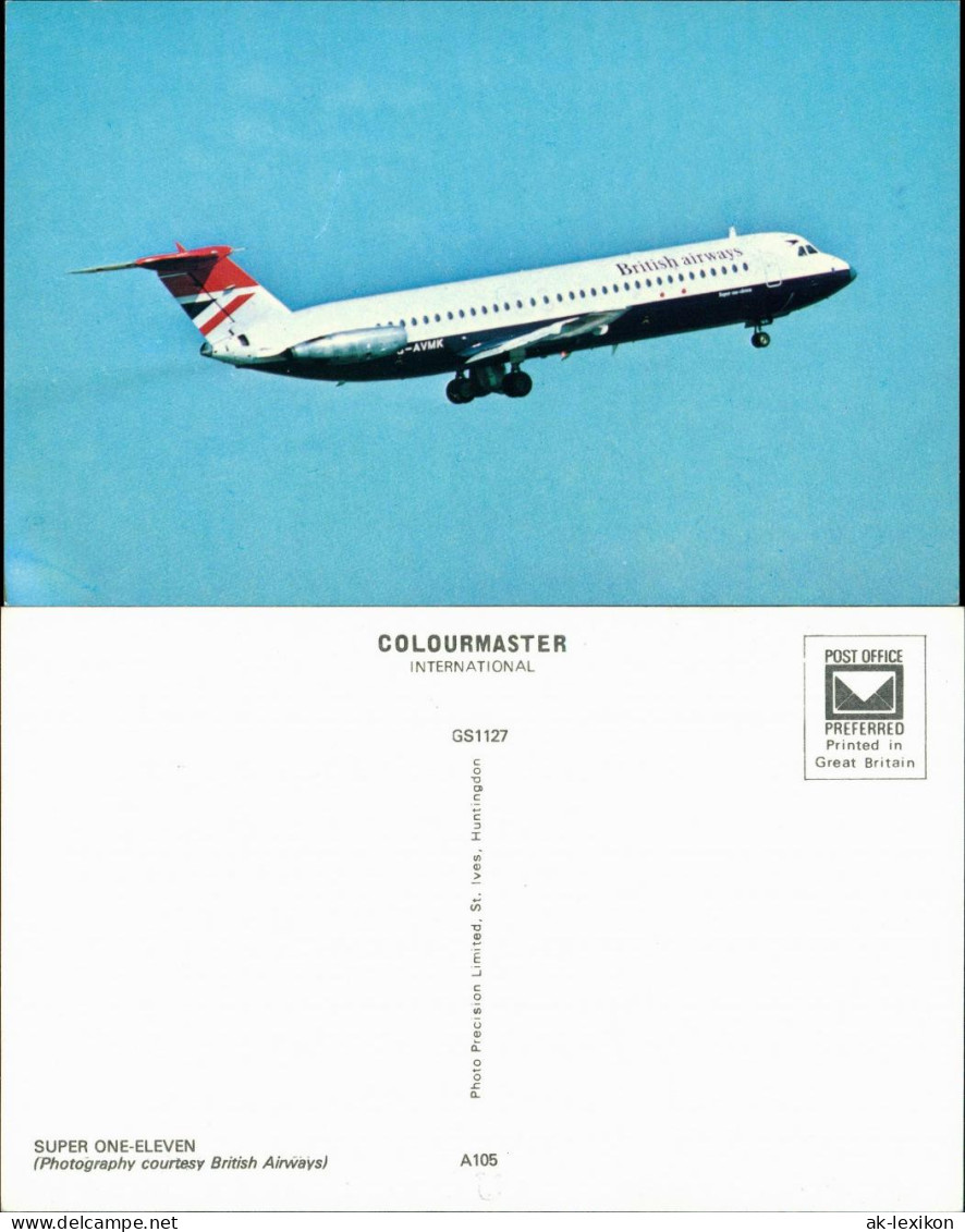 Ansichtskarte  Flugzeug SUPER ONE-ELEVEN British Airways 1980 - 1946-....: Ere Moderne