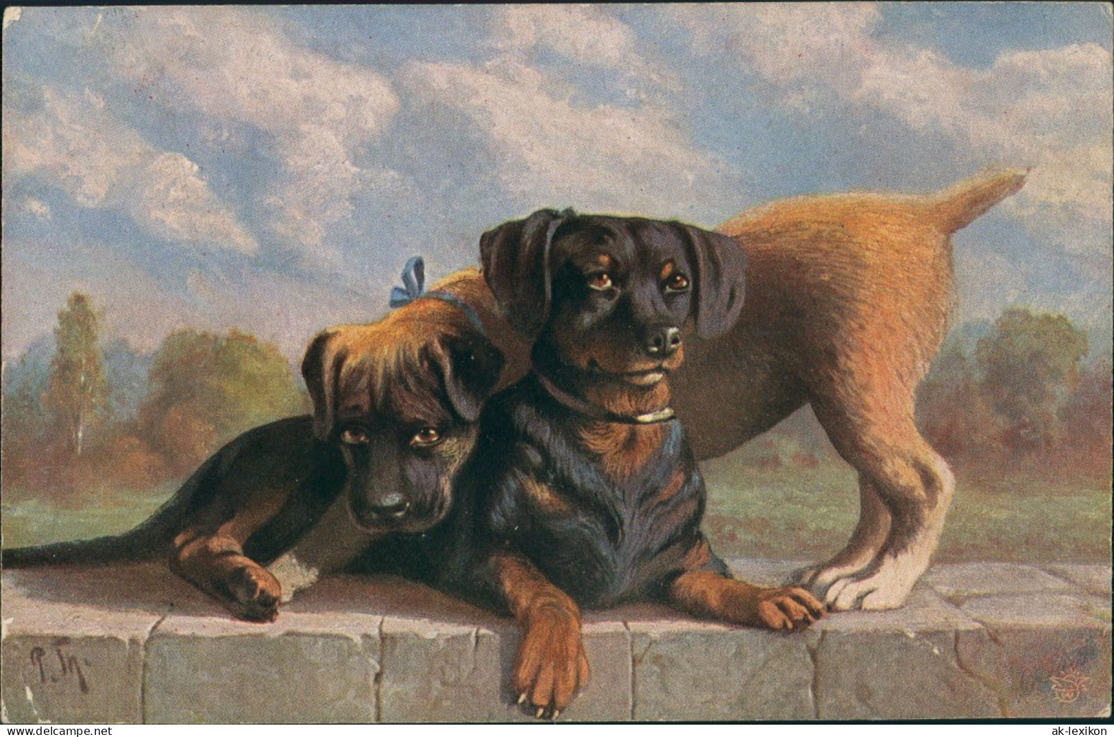 Ansichtskarte  Künstlerkarte Tiere - Hunde Primus-Postkarte 1920 - 1900-1949