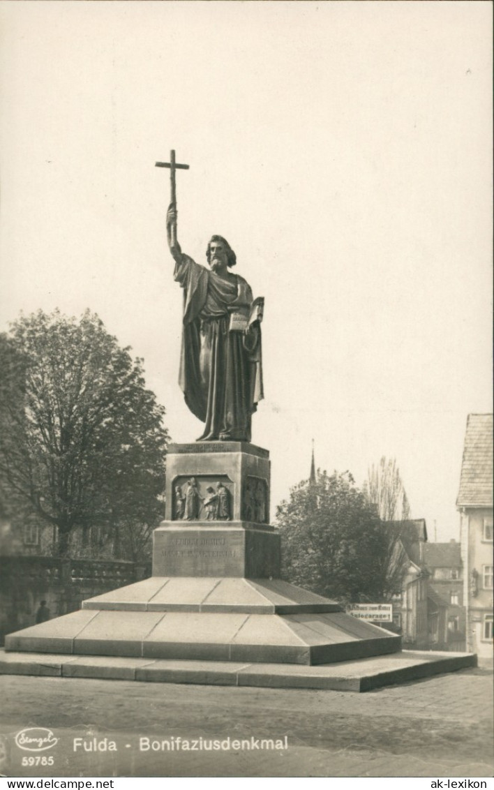 Ansichtskarte Fulda Strassen Partie Am Bonifatius Denkmal 1940 - Fulda