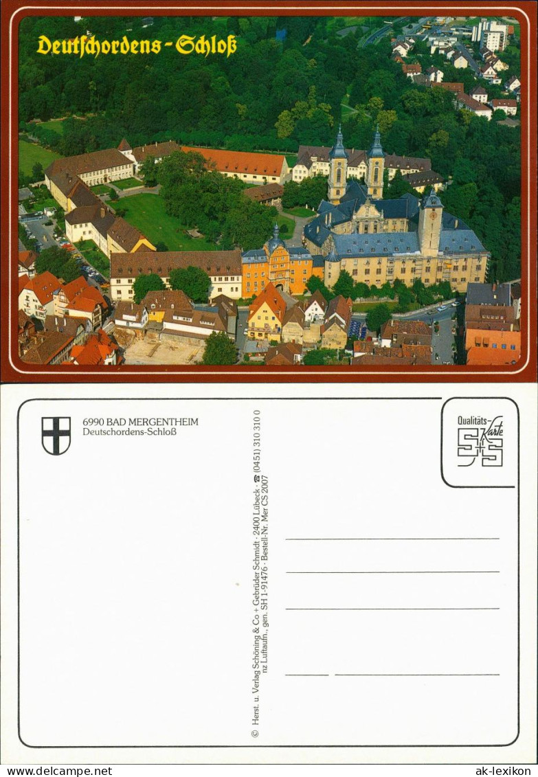 Ansichtskarte Bad Mergentheim Luftbild Deutschordens-Schloss Und Umgebung 1990 - Bad Mergentheim