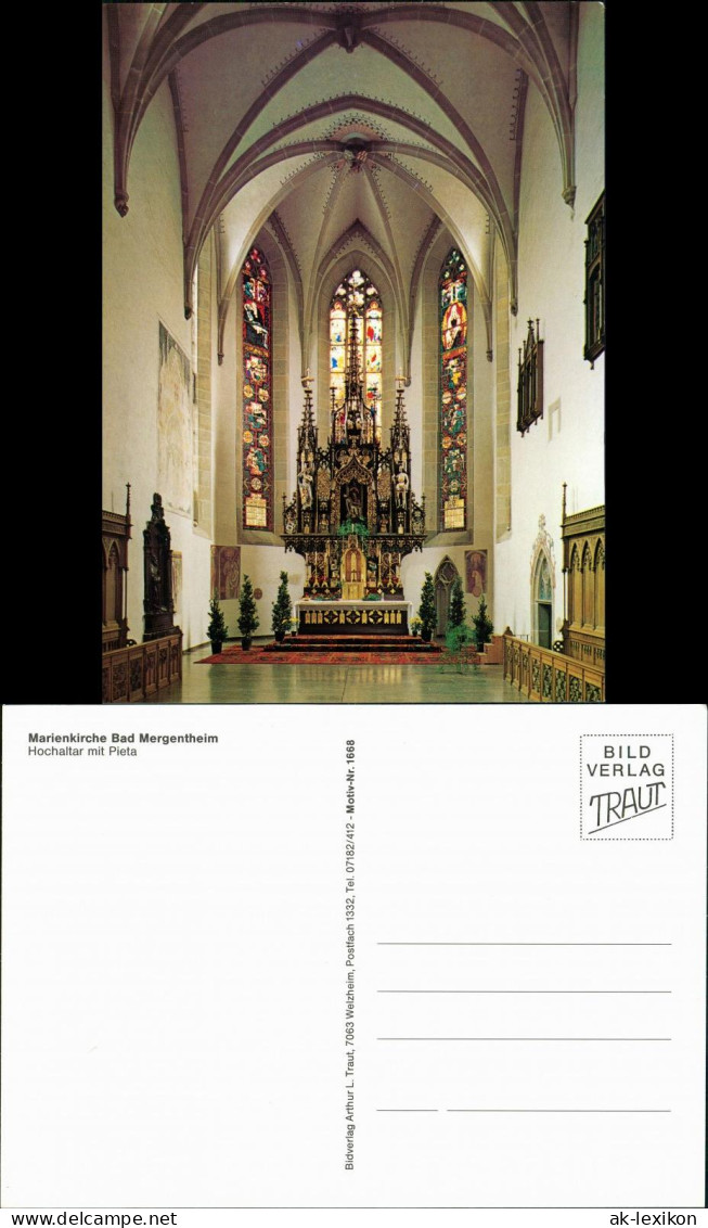 Ansichtskarte Bad Mergentheim Marienkirche: Hochaltar Mit Pieta 1990 - Bad Mergentheim