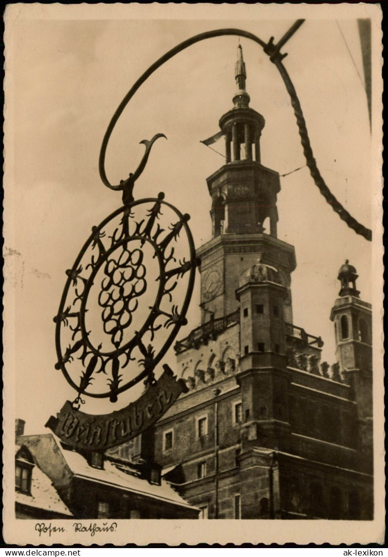 Postcard Posen Poznań Rathaus, Geschmiedetes Weinstuben 1937 - Polonia