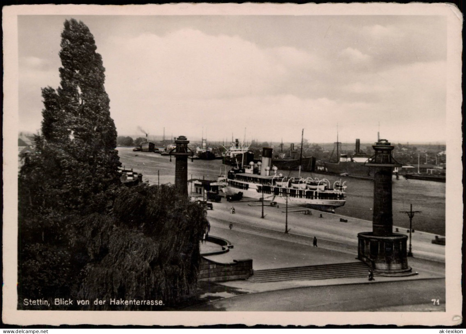 Postcard Stettin Szczecin Blick Von Der Hakenterrasse. Dampfer 1932 - Pommern