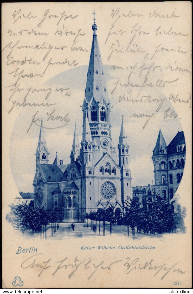 Charlottenburg-Berlin Kaiser-Wilhelm-Gedächtniskirche - Blaudruck 1899 - Charlottenburg