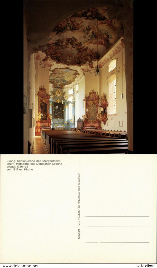 Bad Mergentheim Evang. Schloßkirche, Innenansicht Altar 1985 - Bad Mergentheim