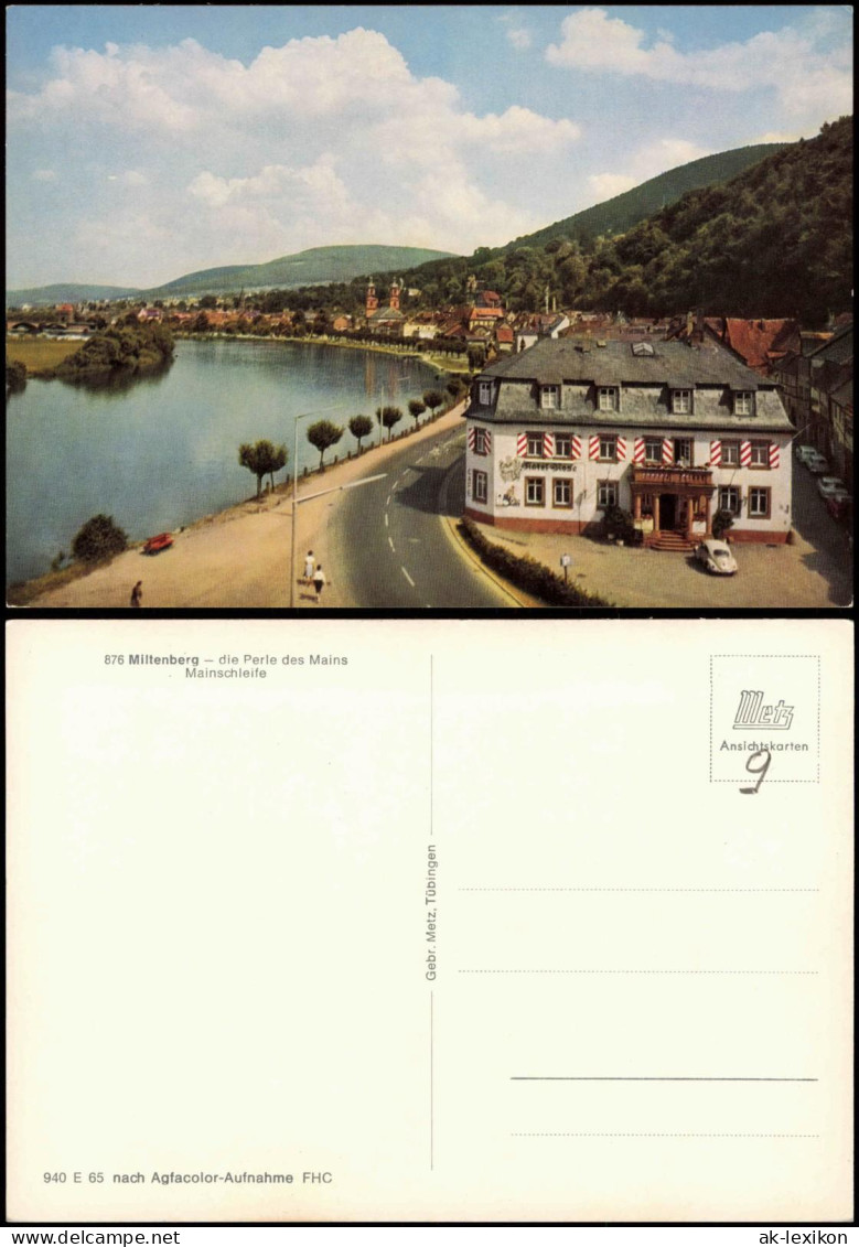 Miltenberg (Main) Panorama-Ansicht, Main-Schleife, VW Käfer Vor Hotel 1965 - Miltenberg A. Main