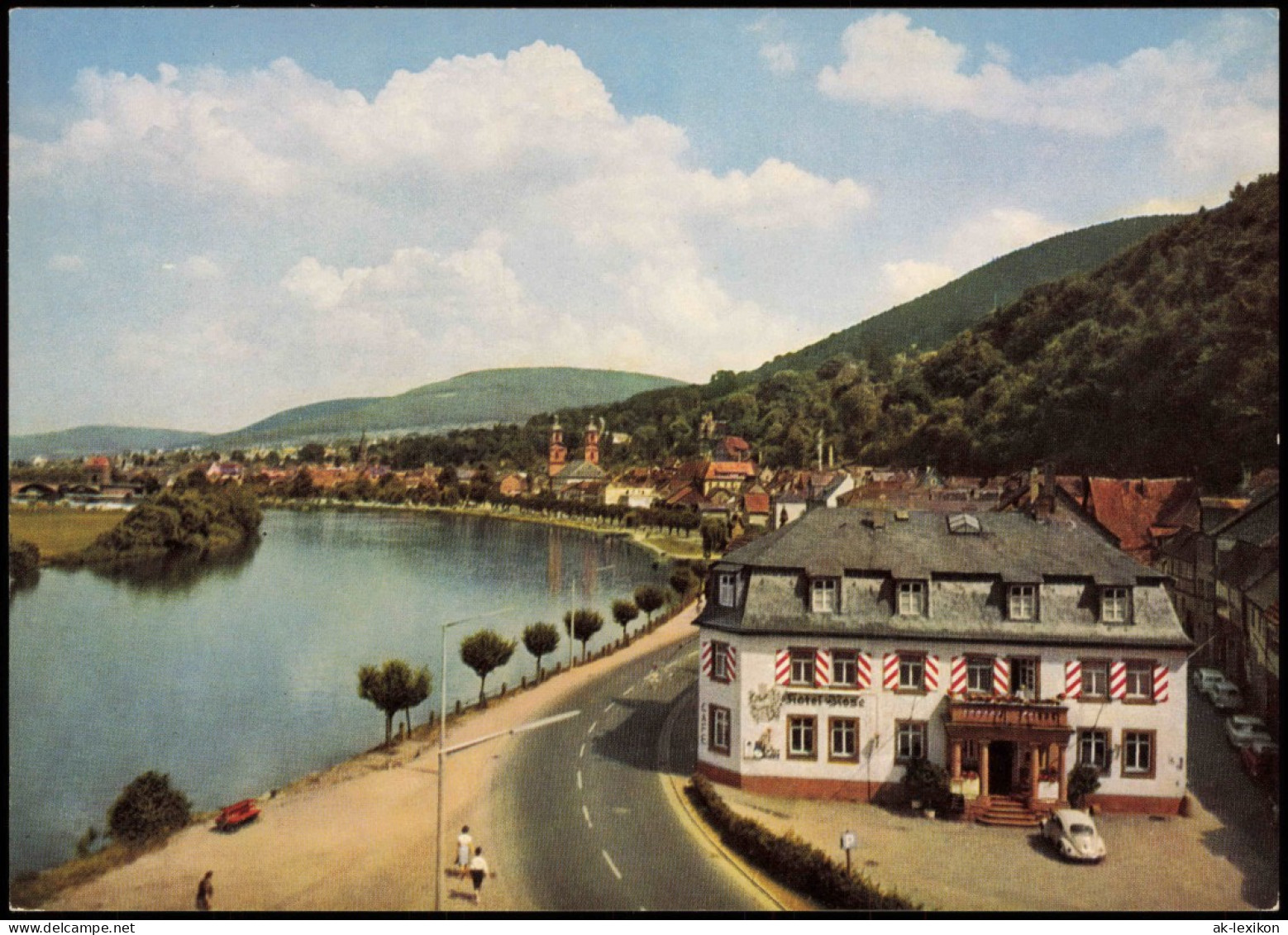 Miltenberg (Main) Panorama-Ansicht, Main-Schleife, VW Käfer Vor Hotel 1965 - Miltenberg A. Main
