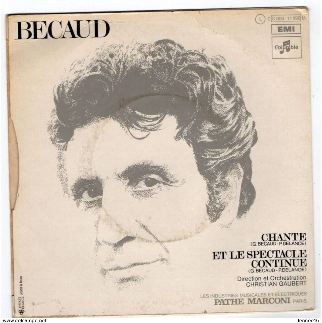 Vinyle 45T (SP-2 Titres) - Gilbert BECAUD - Chante - Et Le Spectacle Continue - Otros - Canción Francesa