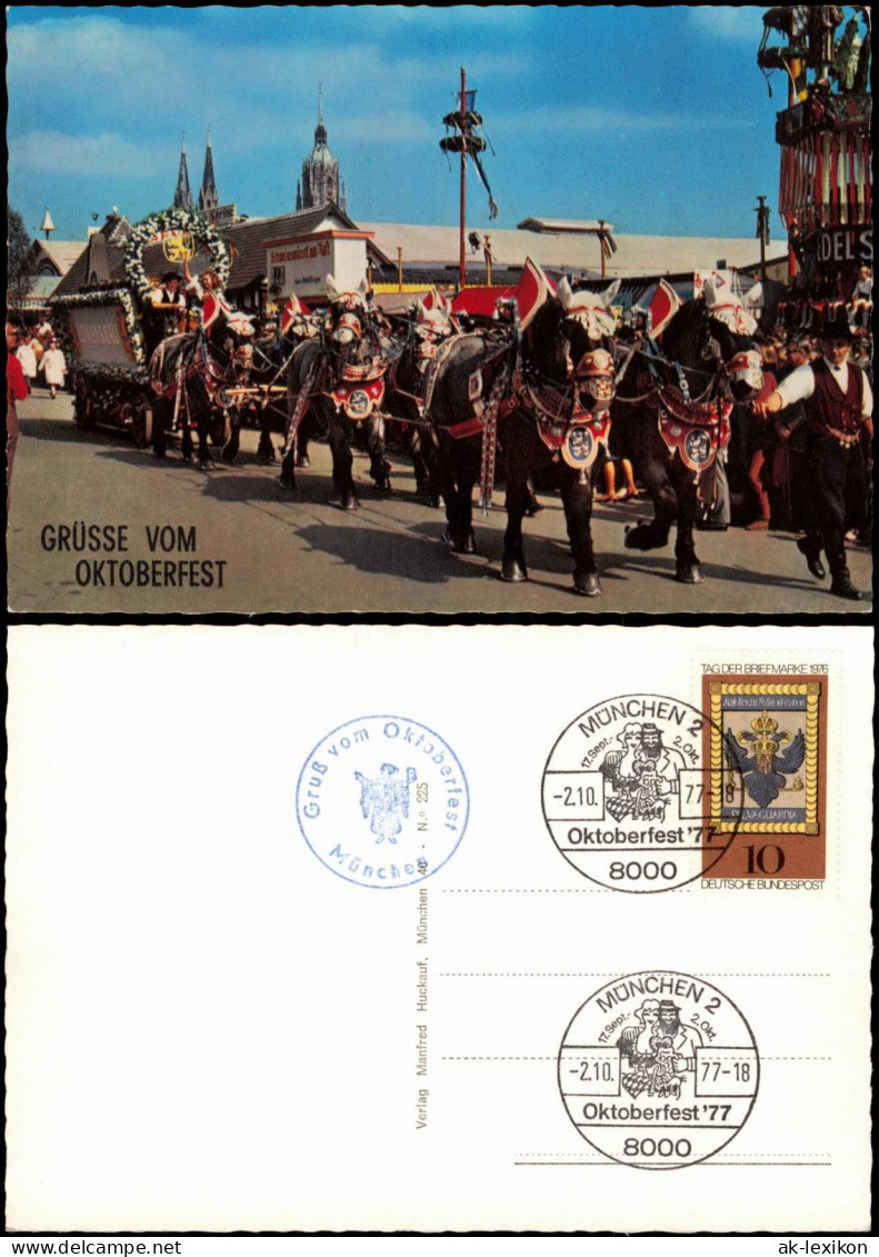 Ansichtskarte München Oktoberfest Einzug Der Wirte 1977    Sonderstempel - Muenchen