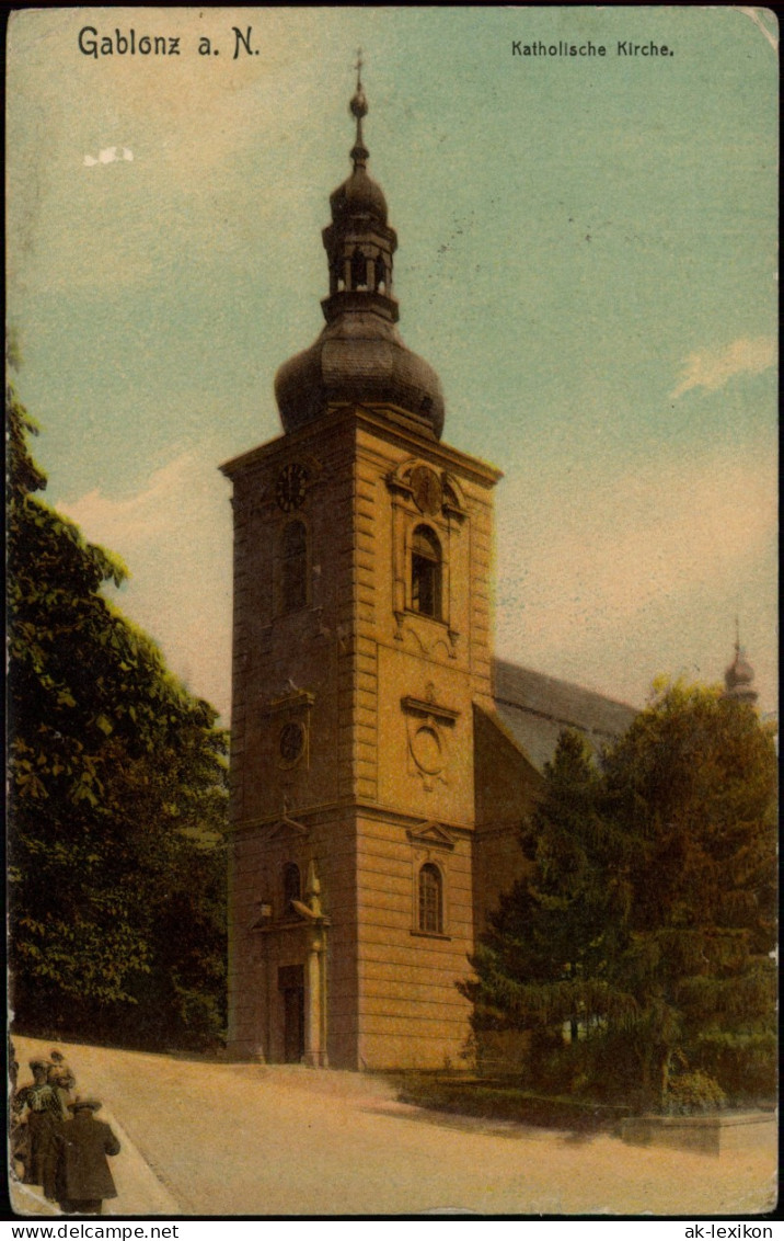 Postcard Gablonz (Neiße) Jablonec Nad Nisou Katholische Kirche. 1911 - Tschechische Republik