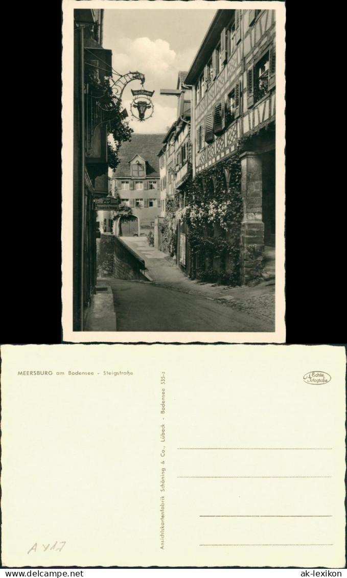 Ansichtskarte Meersburg Steigstrasse Mit Geschäft Friedrich Braun 1940 - Meersburg