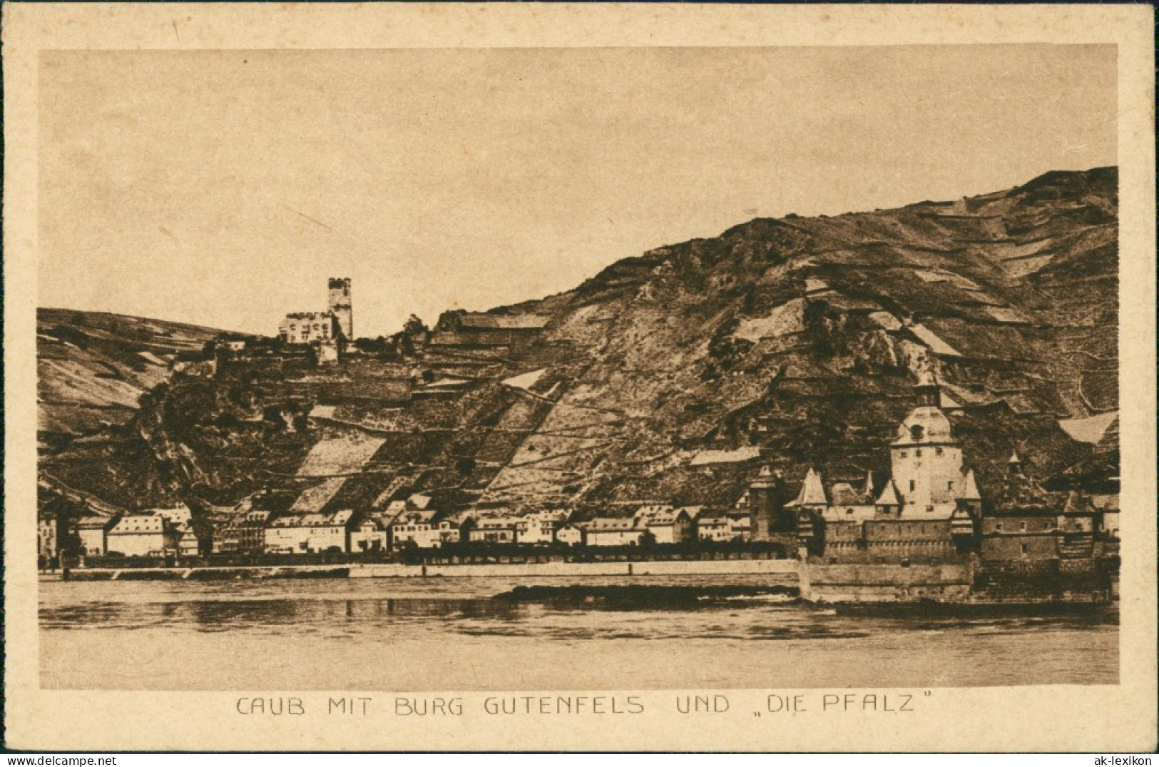 Ansichtskarte Kaub Burg Gutenfels, Rhein   "Die Pfalz" 1910 - Kaub