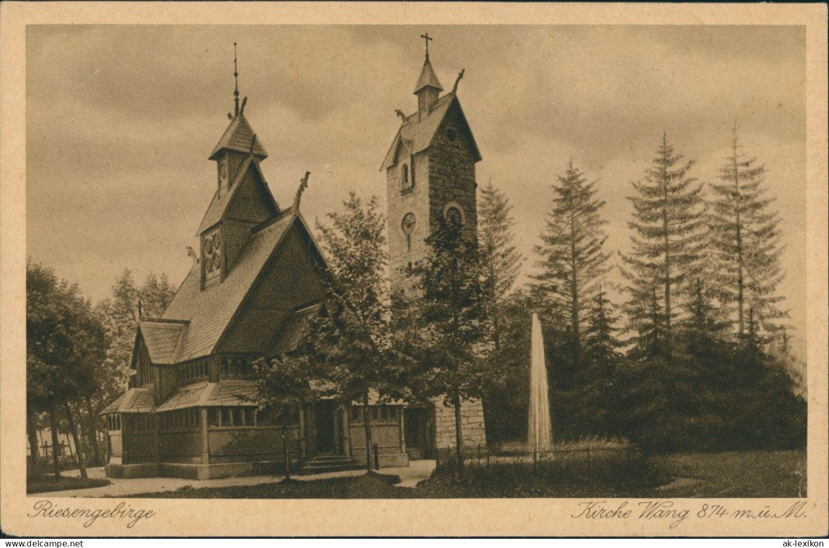 Brückenberg-Krummhübel Karpacz Górny Stabkirche Wang,  Church In Poland 1920 - Schlesien