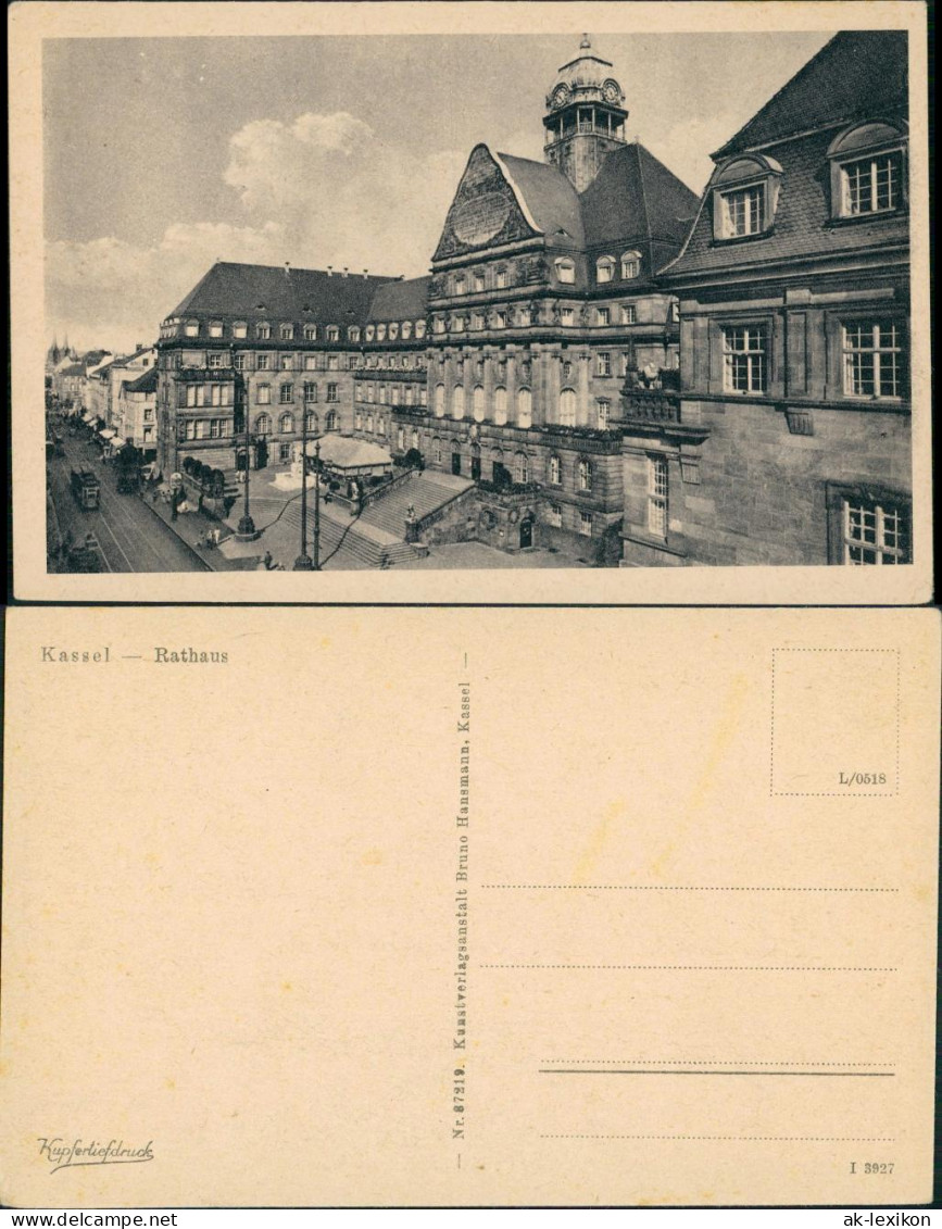 Ansichtskarte Kassel Cassel Strassen Partie, Tram Passiert Rathaus 1920 - Kassel