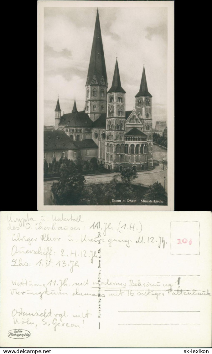 Ansichtskarte Bonn Münsterkirche, Strassen Partie, Kirche, Church 1930 - Bonn