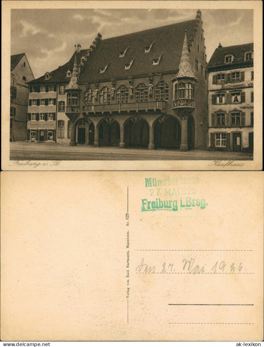 Ansichtskarte Freiburg Im Breisgau Kaufhaus Strassen Partie 1926 - Freiburg I. Br.