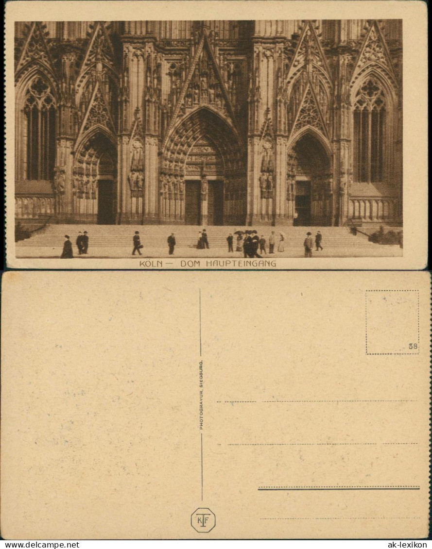 Ansichtskarte Köln Kölner Dom Haupteingang Mit Portal 1930 - Koeln