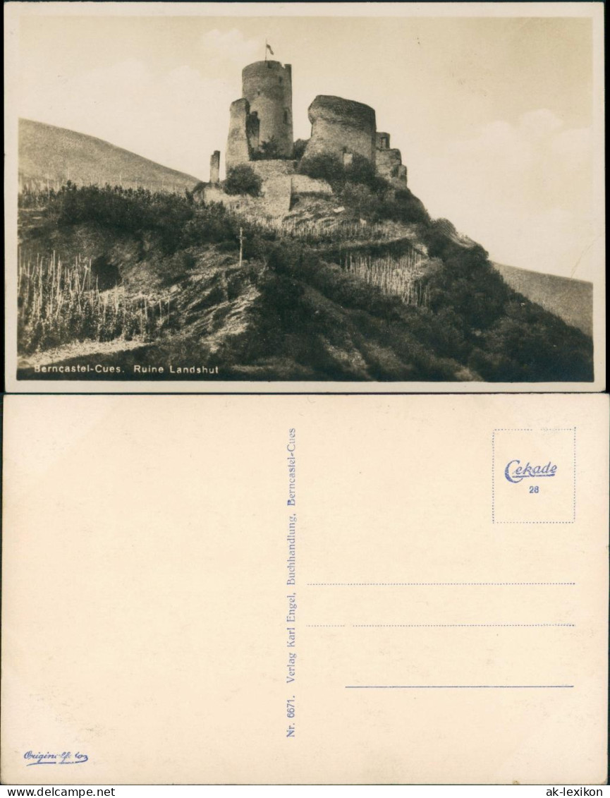 Bernkastel-Kues Berncastel-Cues Burg Ruine Landshut,  Mosel-Region 1930 - Bernkastel-Kues