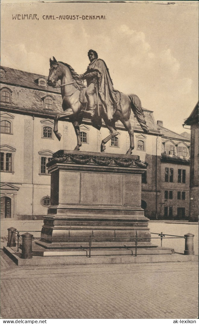 Ansichtskarte Weimar Carl-August-Denkmal 1910 - Weimar