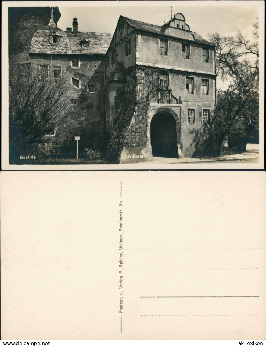 Ansichtskarte Weimar Bastille, Torbogen-Durchgang 1930 - Weimar