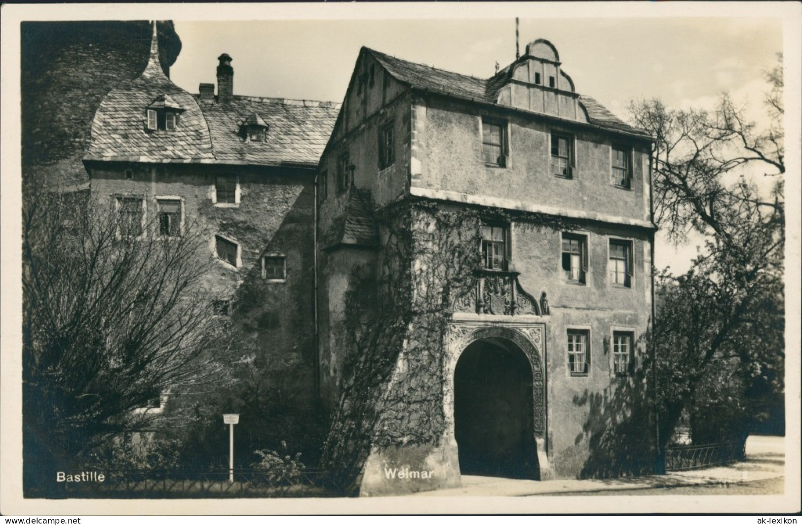 Ansichtskarte Weimar Bastille, Torbogen-Durchgang 1930 - Weimar