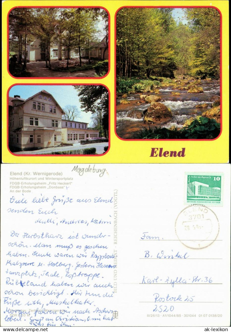 Elend (Harz) Wintersportplatz FDGB-Erholungsheim Fritz Heckert Und Donbass 1985 - Autres & Non Classés