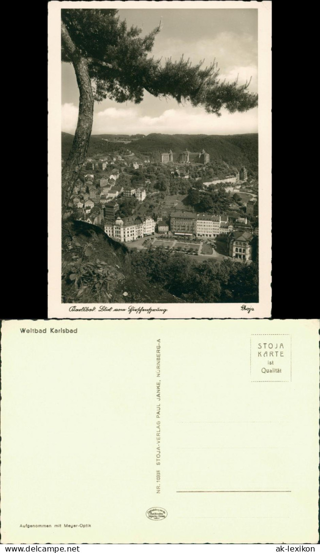 Postcard Karlsbad Karlovy Vary Blick Auf Die Stadt 1930 - Tschechische Republik