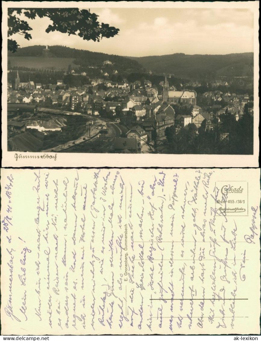 Ansichtskarte Gummersbach Blick Auf Die Stadt 1938 - Gummersbach