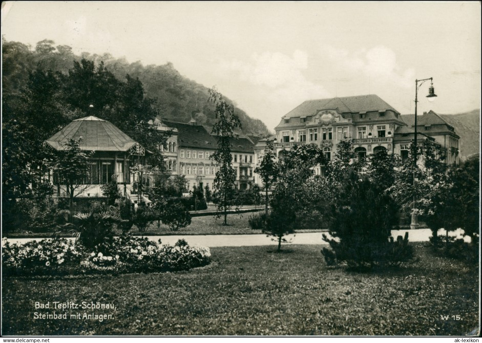 Postcard Teplitz-Schönau Teplice Steinbad, Pavillon 1928 - Tchéquie