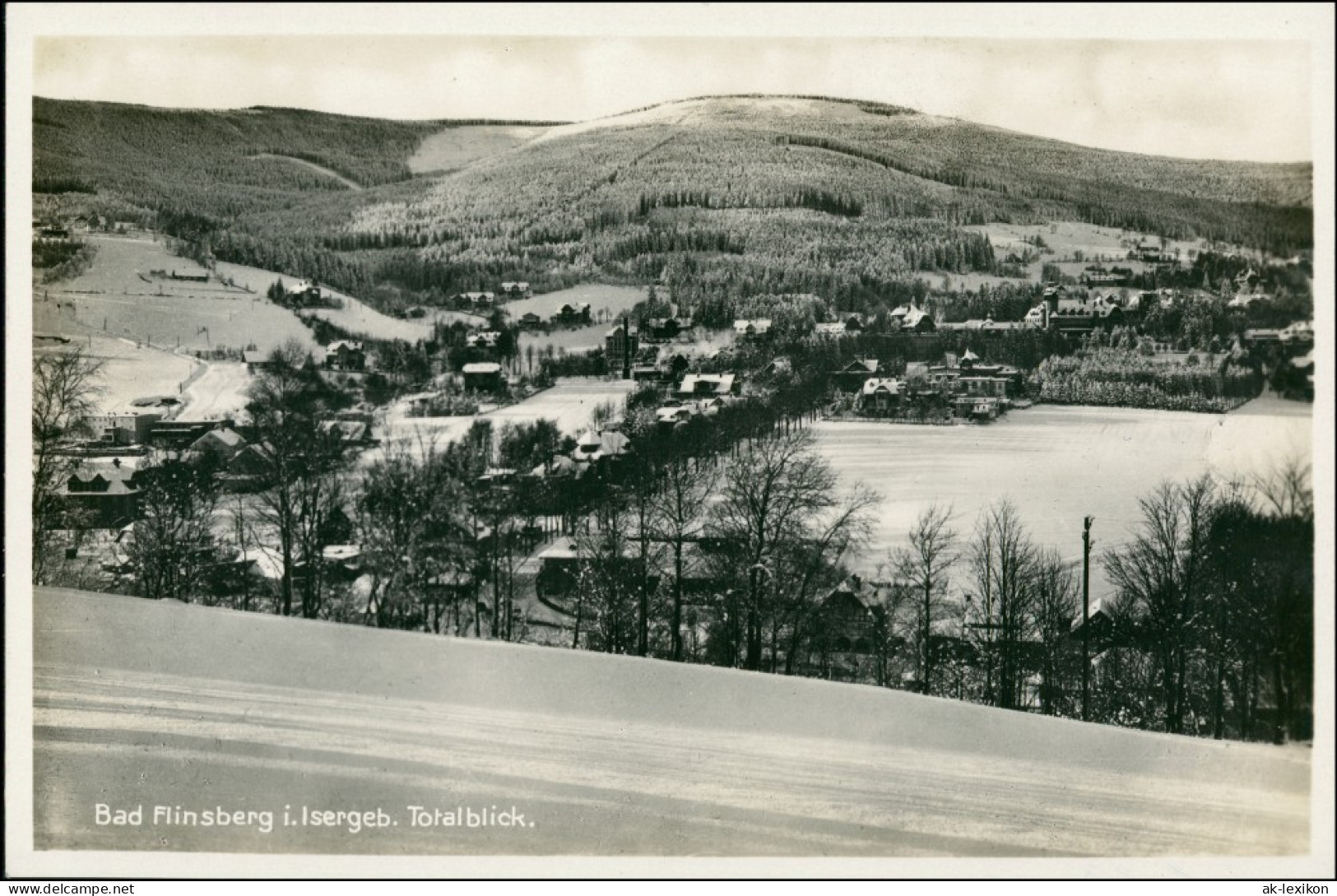 Postcard Bad Flinsberg Świeradów-Zdrój Stadt Im Winter 1929 - Schlesien