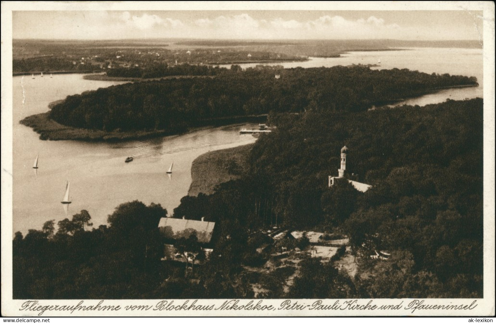 Ansichtskarte Wannsee-Berlin Luftbild 1930 - Wannsee