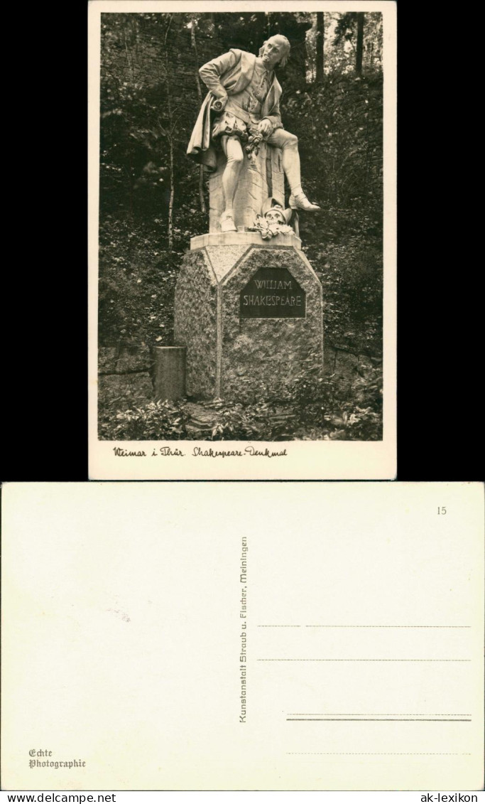 Ansichtskarte Weimar Shakespeare-Denkmal 1930 - Weimar