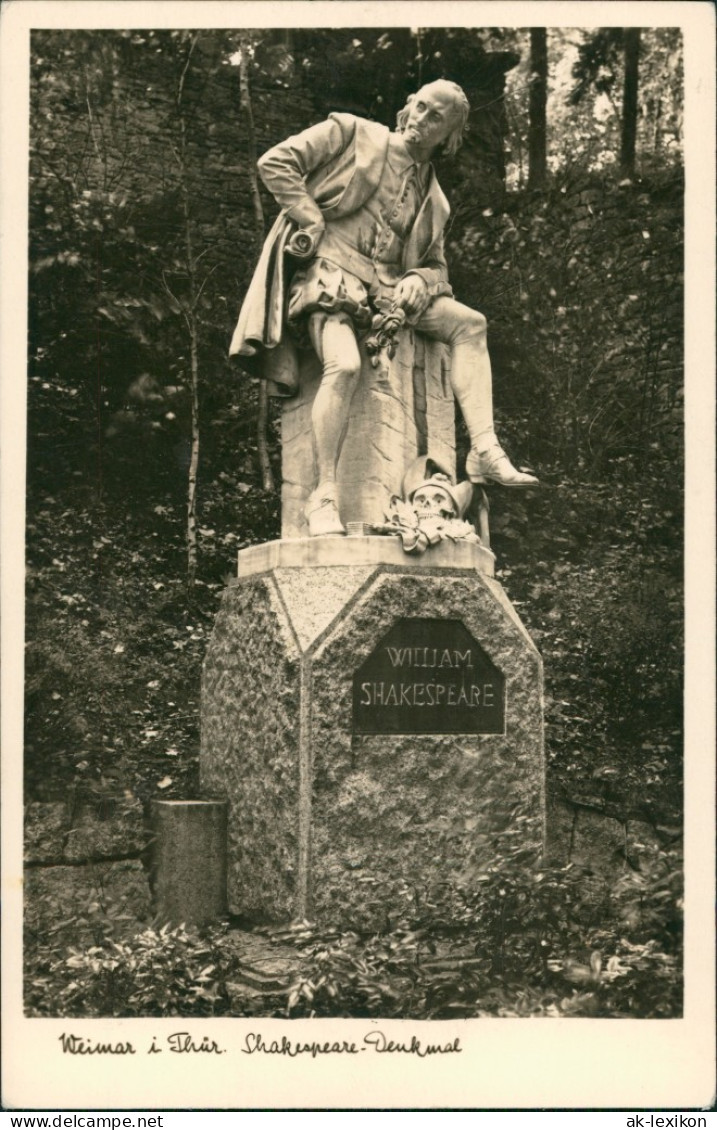 Ansichtskarte Weimar Shakespeare-Denkmal 1930 - Weimar