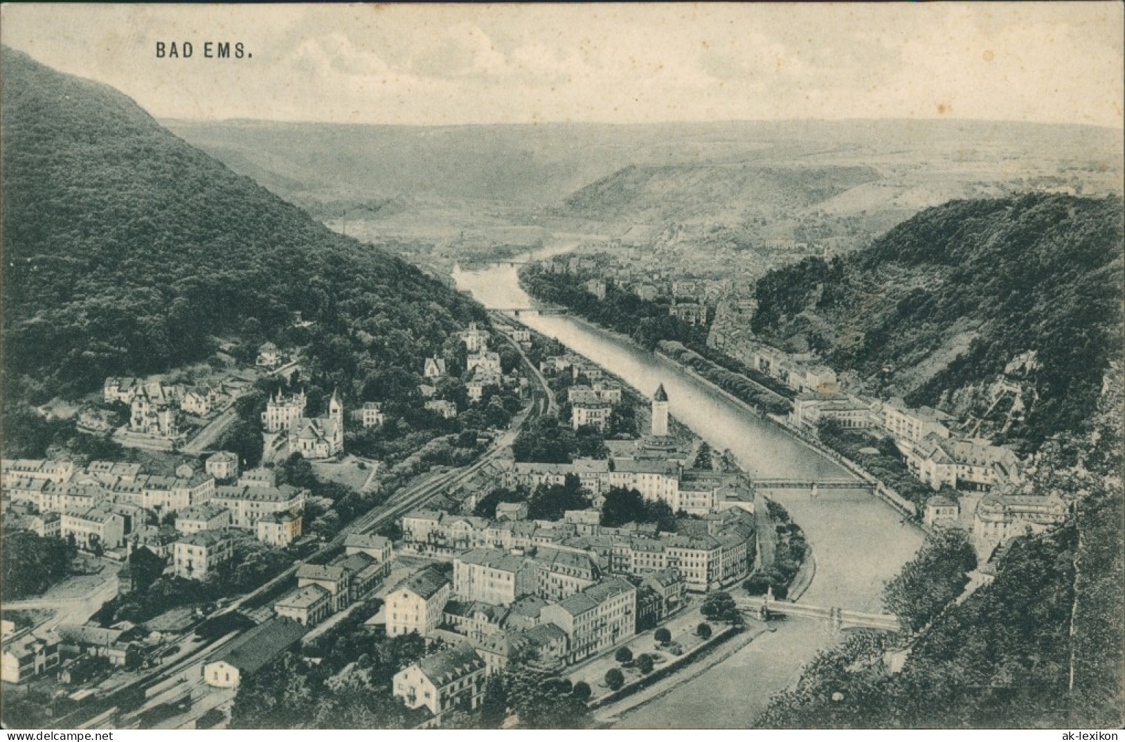 Ansichtskarte Bad Ems Panorama-Ansicht, Fluss, Tal, Gesamtansicht 1912 - Bad Ems