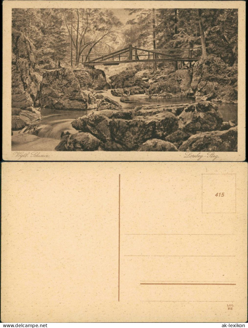 Ansichtskarte Jocketa-Pöhl Loreleysteg - Künstlerkarte 1928 - Poehl