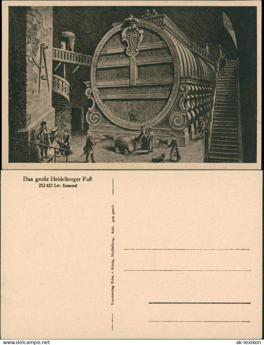 Ansichtskarte Heidelberg Das Große Heidelberger Fass, Künstlerkarte 1910 - Heidelberg