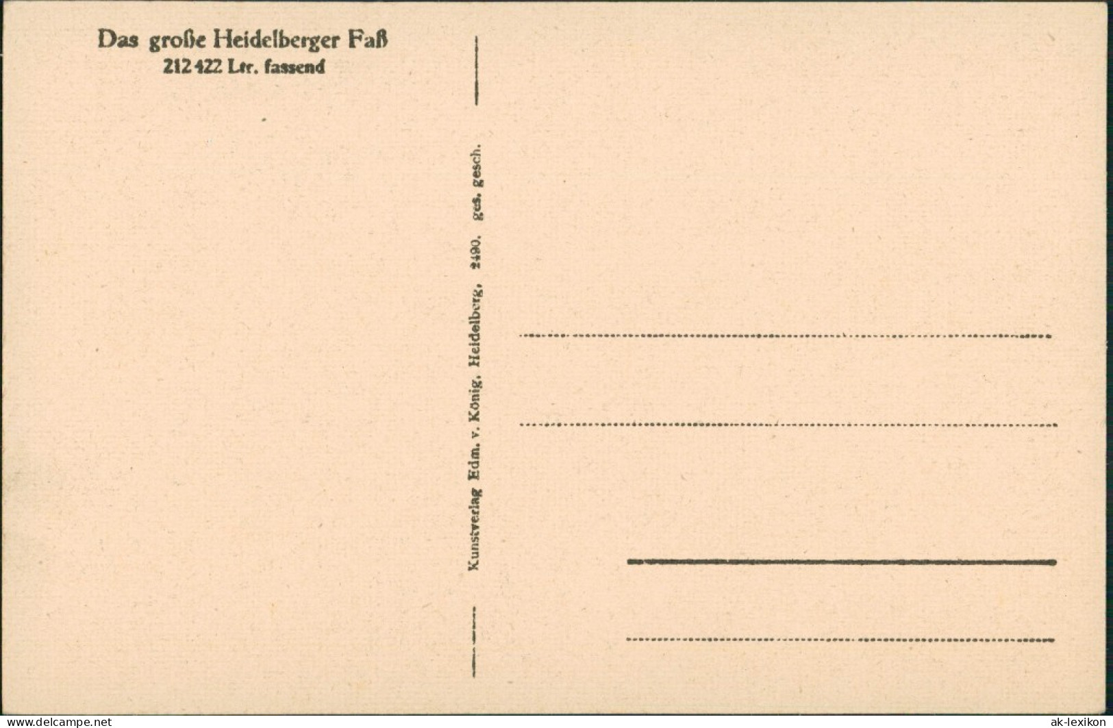 Ansichtskarte Heidelberg Das Große Heidelberger Fass, Künstlerkarte 1910 - Heidelberg