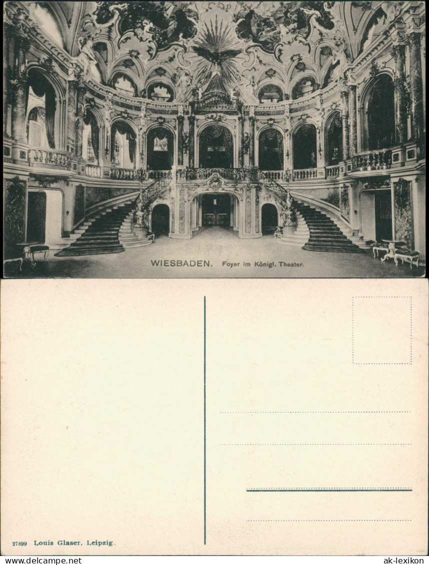 Ansichtskarte Wiesbaden Staatstheater (Foyer Königliches Hoftheater) 1910 - Wiesbaden