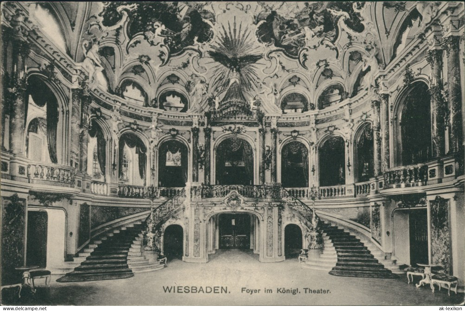 Ansichtskarte Wiesbaden Staatstheater (Foyer Königliches Hoftheater) 1910 - Wiesbaden