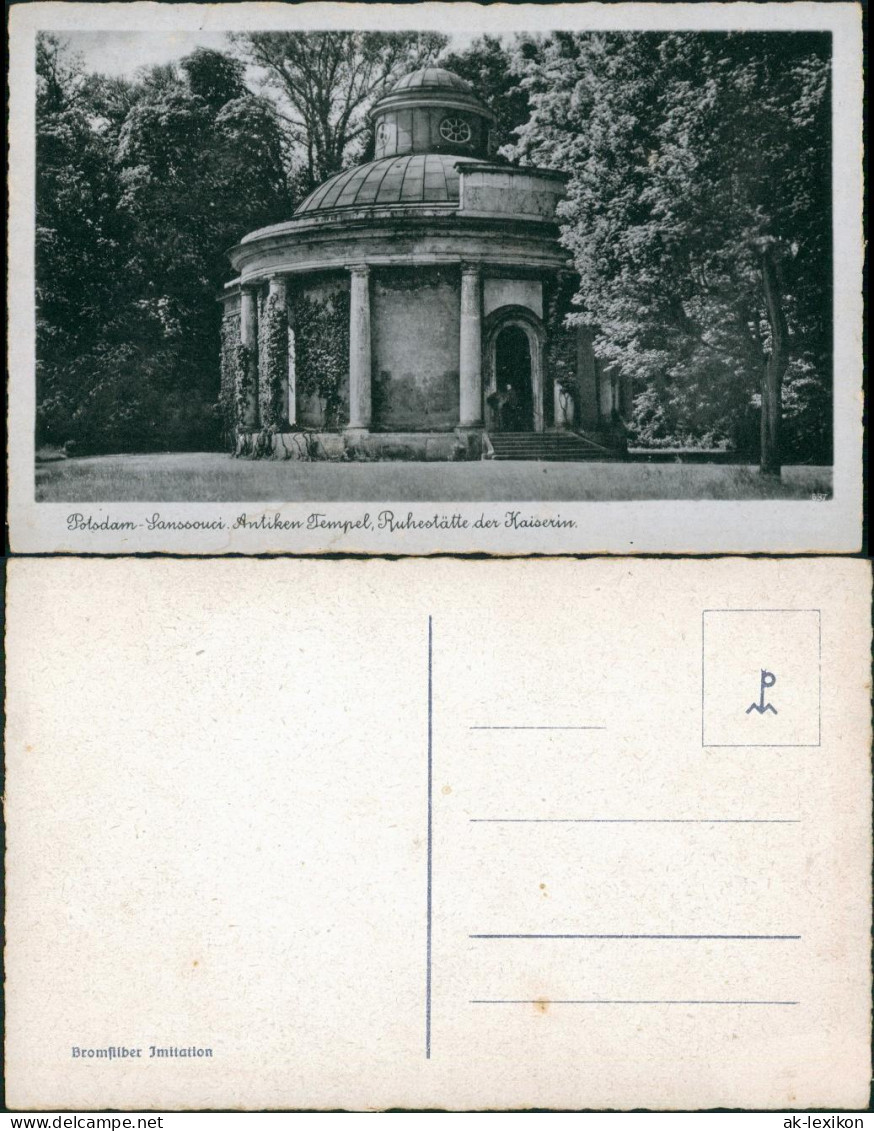 Ansichtskarte Potsdam Sanssouci Antiker Tempel, Ruhestätte D. Kaiserin 1930 - Potsdam