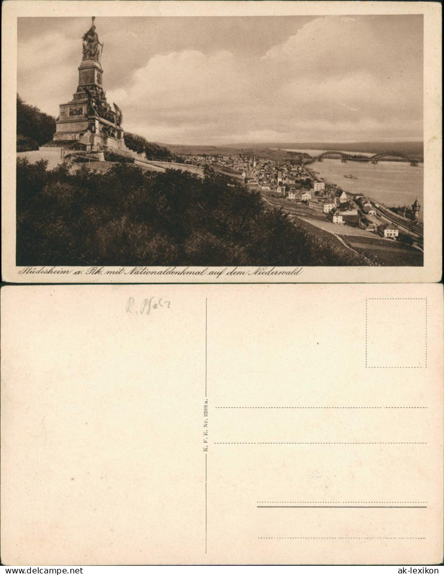 Rüdesheim (Rhein) National-Denkmal / Niederwalddenkmal Bei Rüdesheim  1920 - Rüdesheim A. Rh.