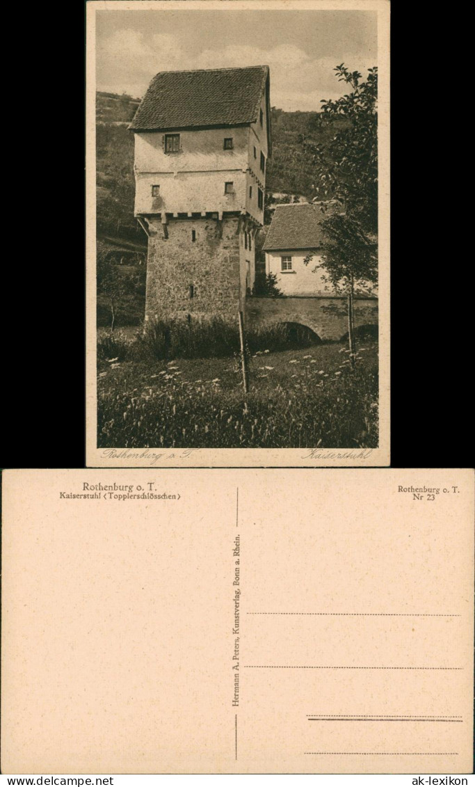 Ansichtskarte Rothenburg Ob Der Tauber Kaiserstuhl (Topplerschlösschen) 1920 - Rothenburg O. D. Tauber