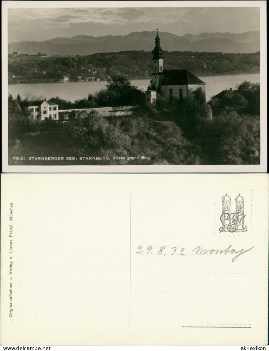 Starnberg Starnberger See, Kirche Gegen Berg, See Teilansicht 1932 - Starnberg
