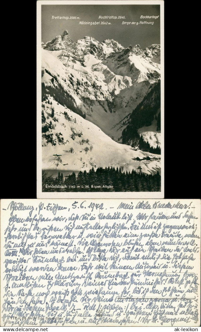 Einödsbach-Oberstdorf (Allgäu) Alpen   Berge Mit Namen, Winter-Ansicht 1942 - Oberstdorf