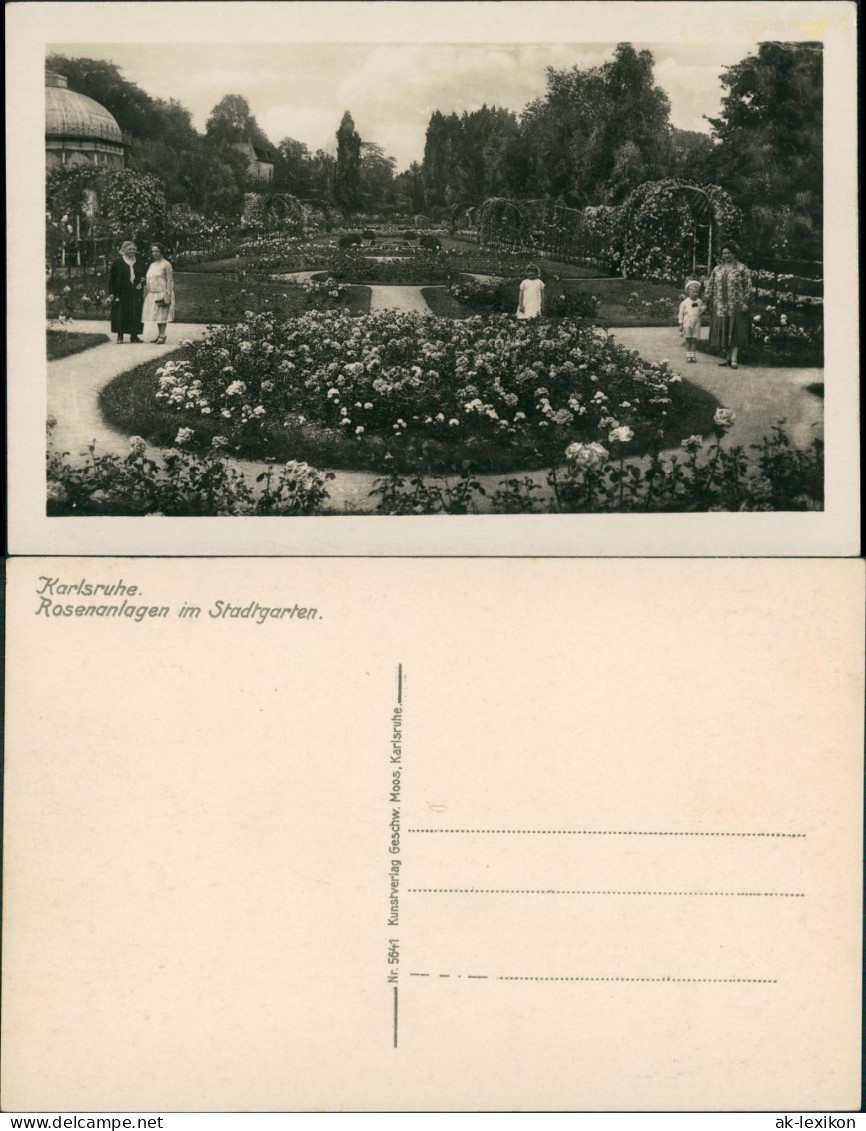 Karlsruhe Stadtgarten, ältere Damen Und Kindern, Rosen-Anlagen 1930 - Karlsruhe