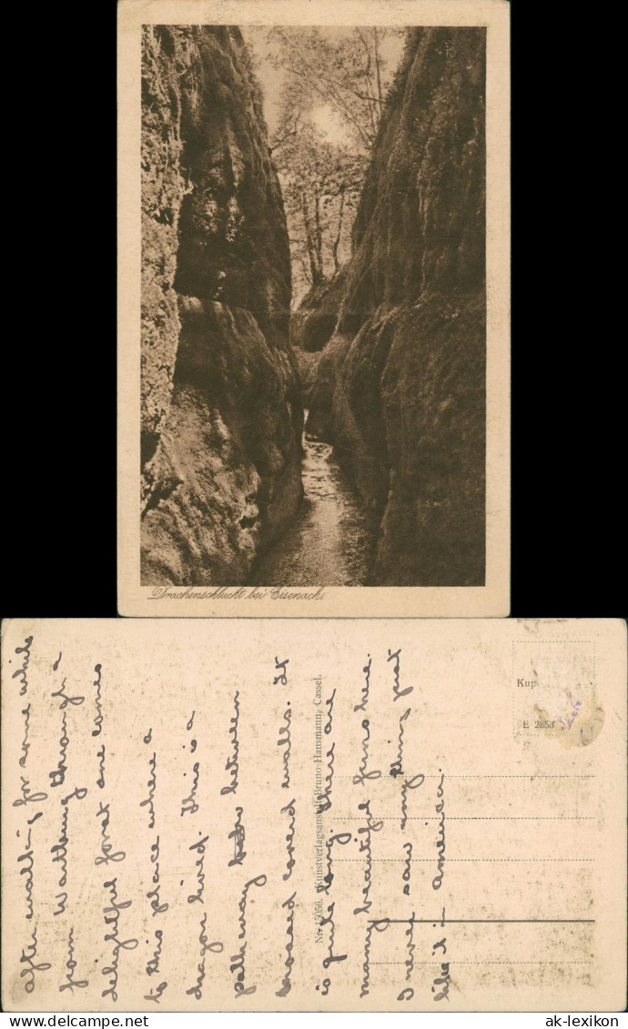 Ansichtskarte Eisenach Drachenschlucht, Schlucht Mit Bachlauf 1920 - Eisenach