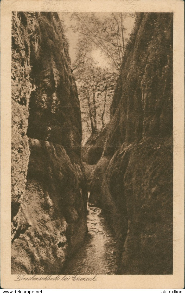 Ansichtskarte Eisenach Drachenschlucht, Schlucht Mit Bachlauf 1920 - Eisenach