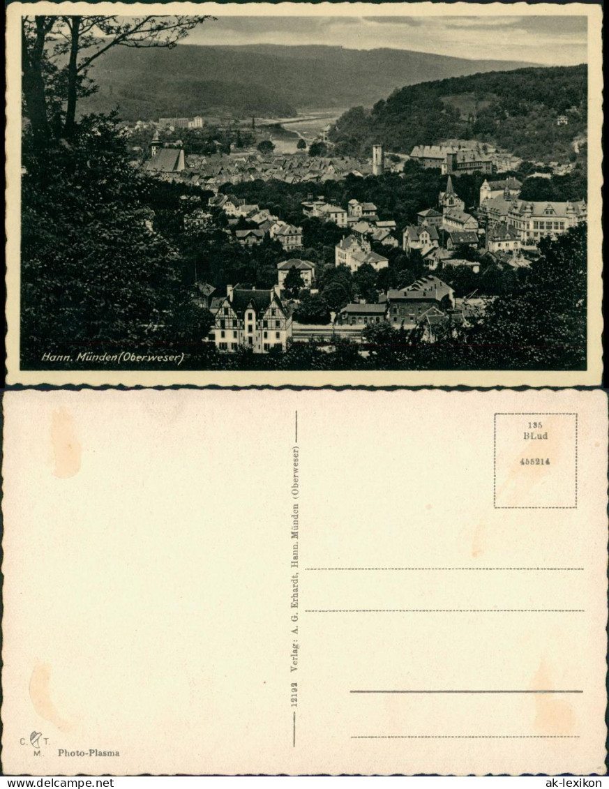 Hannoversch Münden Hann. Münden Panorama-Ansicht, Vogelschau-Perspektive 1930 - Hannoversch Muenden