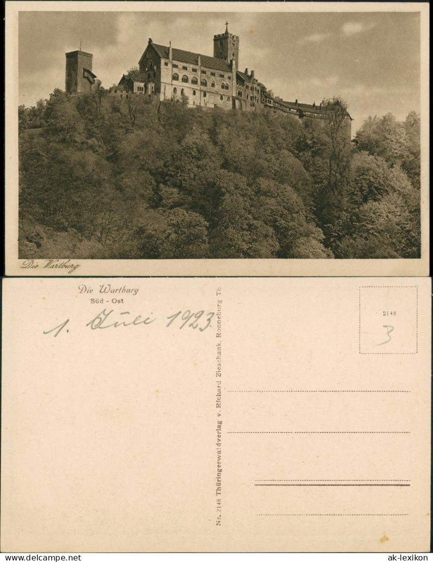 Ansichtskarte Eisenach Wartburg Burg Gesamtansicht, Castle Postcard 1920 - Eisenach